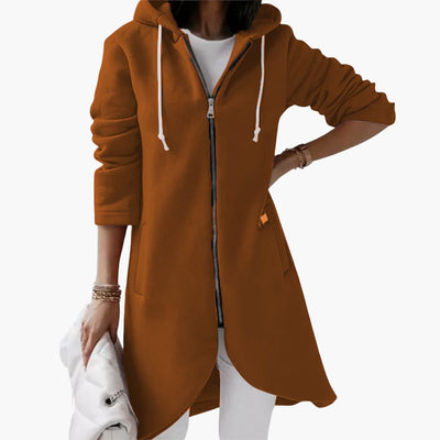 Langer Hoodie mit Reißverschluss für Damen