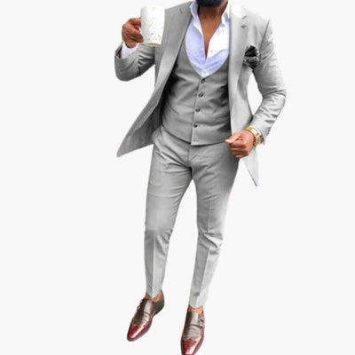 Herrenanzug mit Weste und atmungsaktivem Stoff für jede Saison