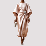 Kay - Elegantes Wickel-Midikleid in Khaki