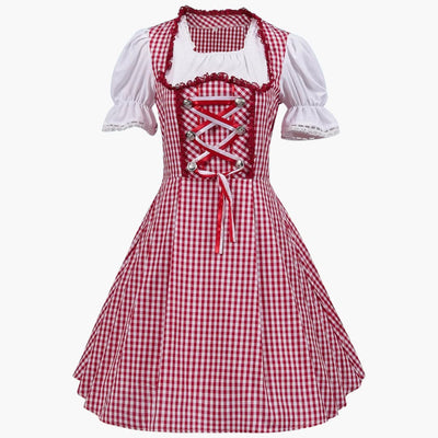 Karomuster Dirndl kleid für Damen - Oktoberfest 2025
