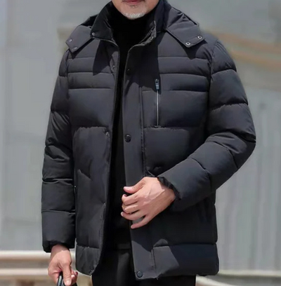 Frostel™ | Herren Winterjacke mit Kapuze, gepolstert und fleecegefüttert – Perfekt für kalte Tage
