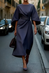 Vera - Schickes Midikleid mit Taille in Blau
