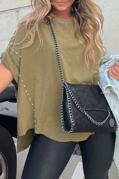 Lässiges Oversize-Shirt | Weite Passform & Nieten-Details | Urbaner Chic