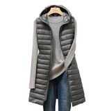 Bequeme Lange Damen Bodywarmer - Rianne in Grau