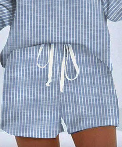 Lässiges Lounge-Set | Gestreiftes Design & Kapuzendetail | Bequeme Passform