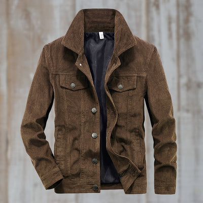 Cordjacke mit Knopfverschluss | Retro-Charme | Robuster Look