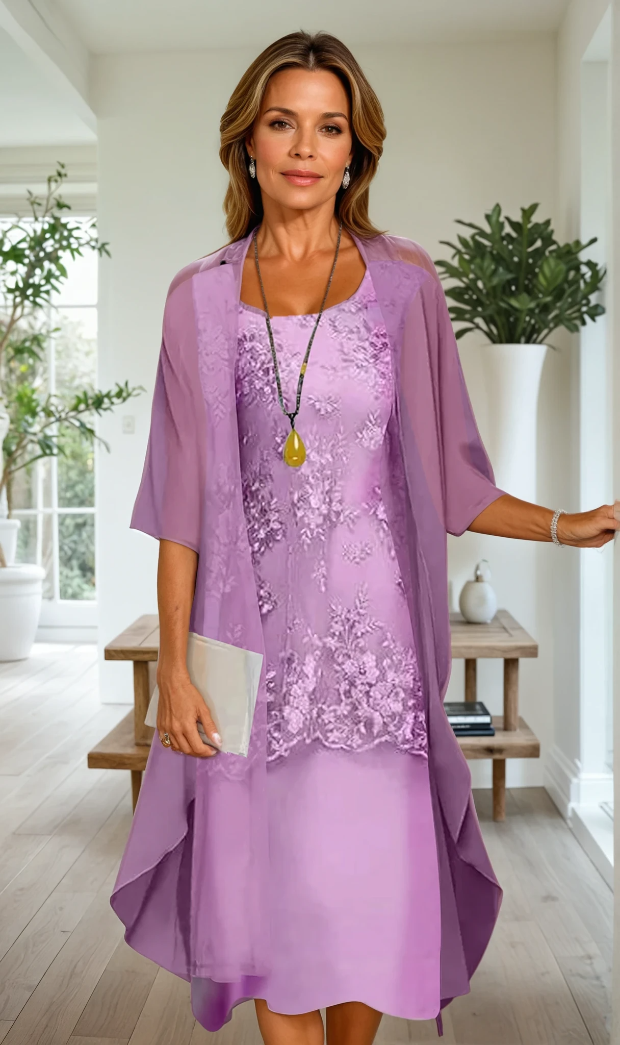 Lisa - Elegantes zweiteiliges Chiffonkleid