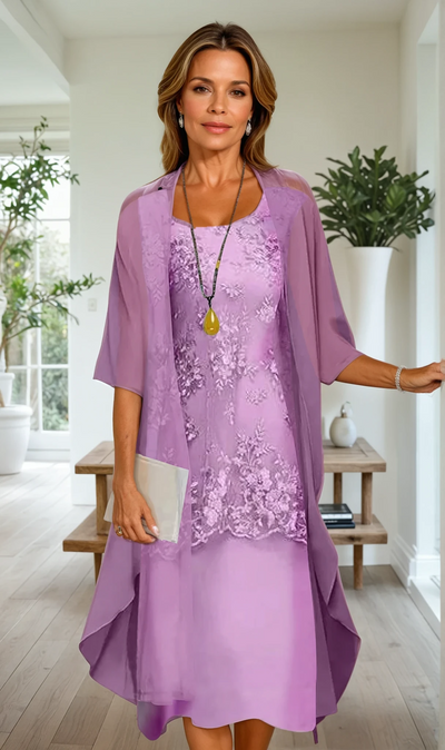 Lisa - Elegantes zweiteiliges Chiffonkleid