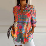 Anna – Elegante Bluse mit Blumenprint in Mehfarbig
