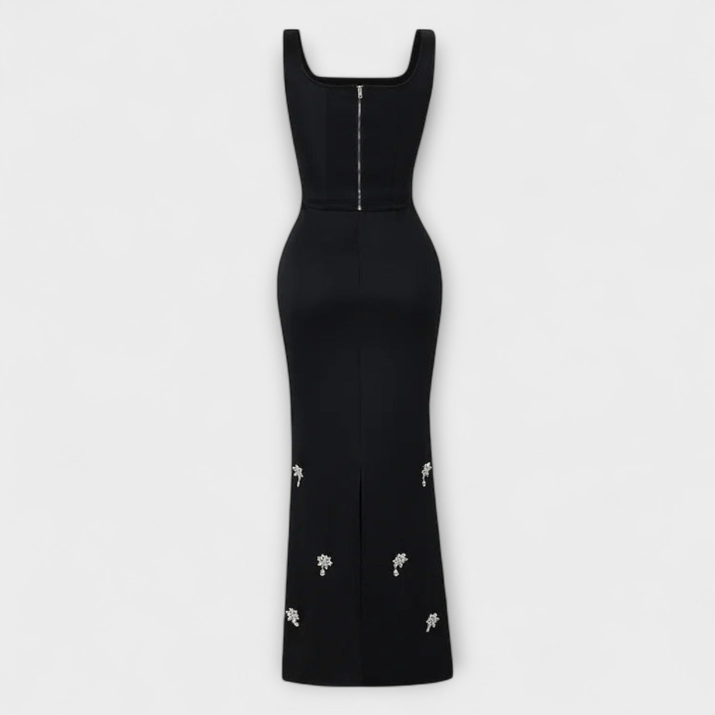 Avalon - Schwarzes Perlenzipper Oberteil und Rockensemble