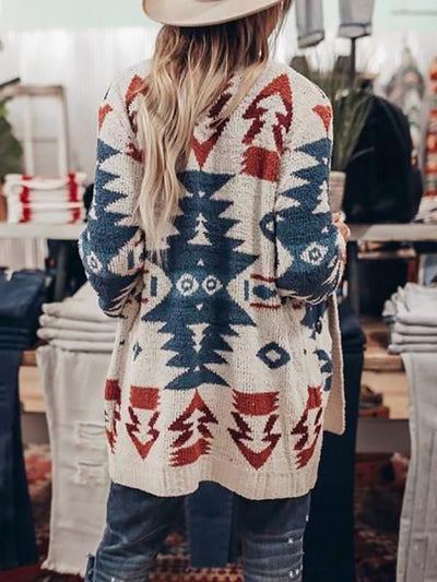 Ethno-Strick-Cardigan | Boho-Muster | Kuschelige Eleganz