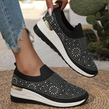 Genovefa | Glitzernde Damen-Sneaker zum Hineinschlüpfen in Schwarz
