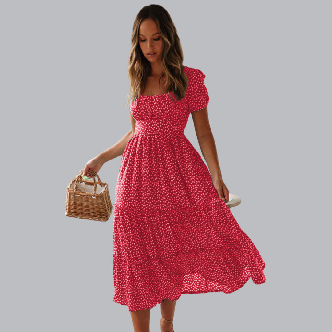 Odelinde™ | Feminines Midikleid mit Puffärmeln