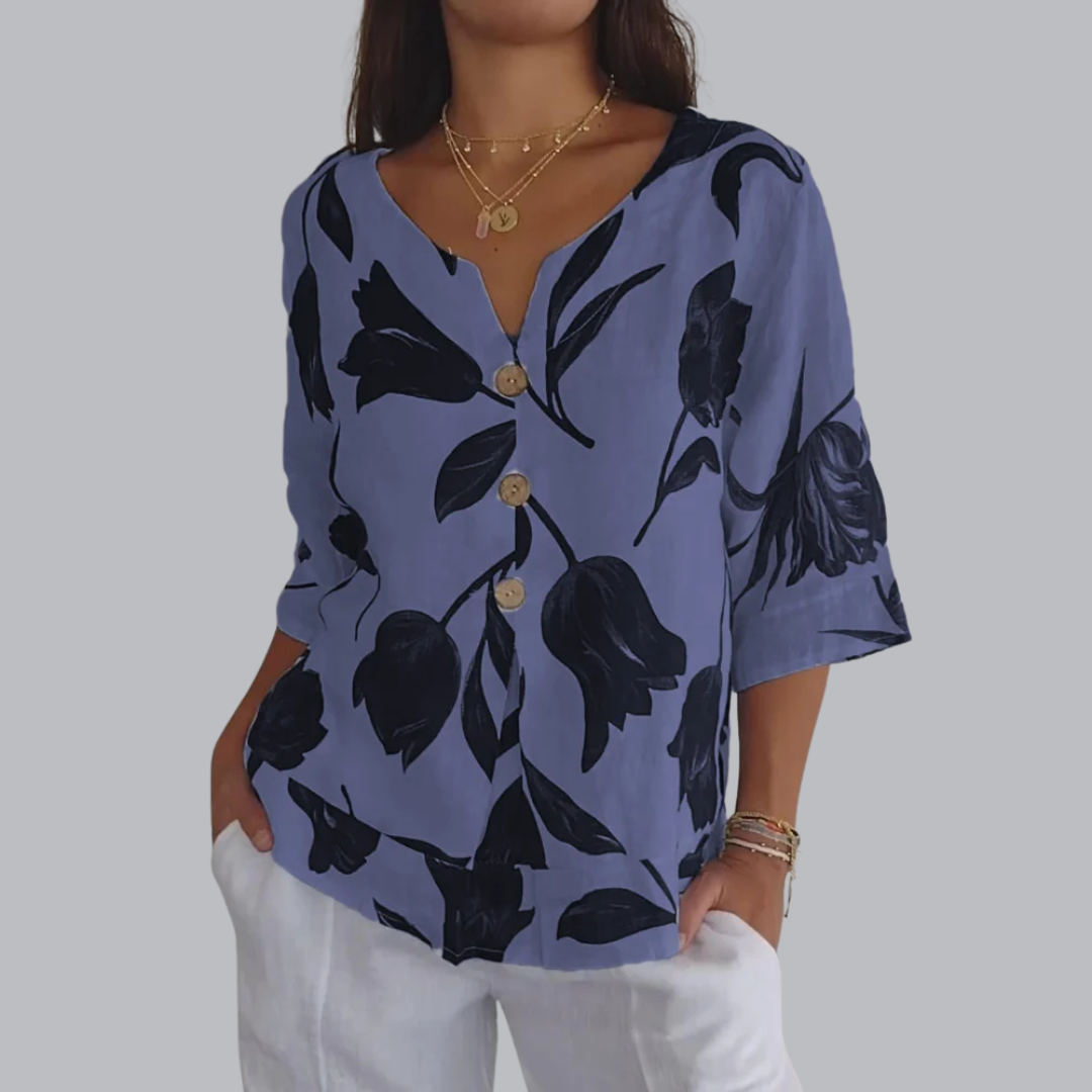 Athalie™ | Blumen-Knopfbluse