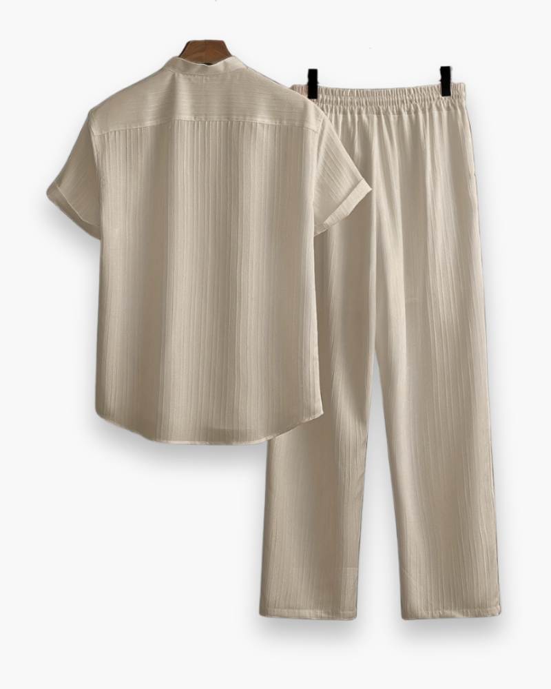 Herren Sommer Zweiteiler mit Kurzarmhemd & Hose | Lässig & Leicht