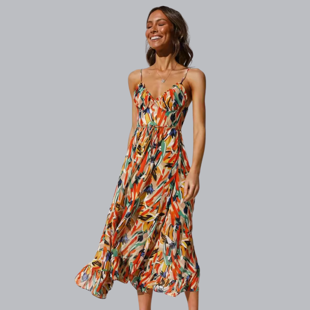 Berit™ | Luftiges Maxikleid mit Spaghettiträgern