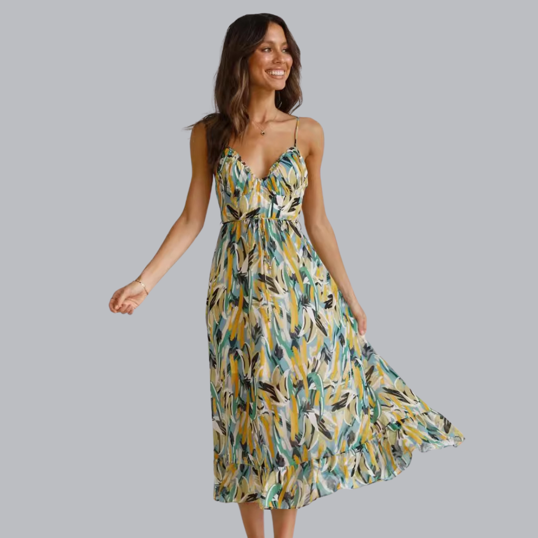 Berit™ | Luftiges Maxikleid mit Spaghettiträgern