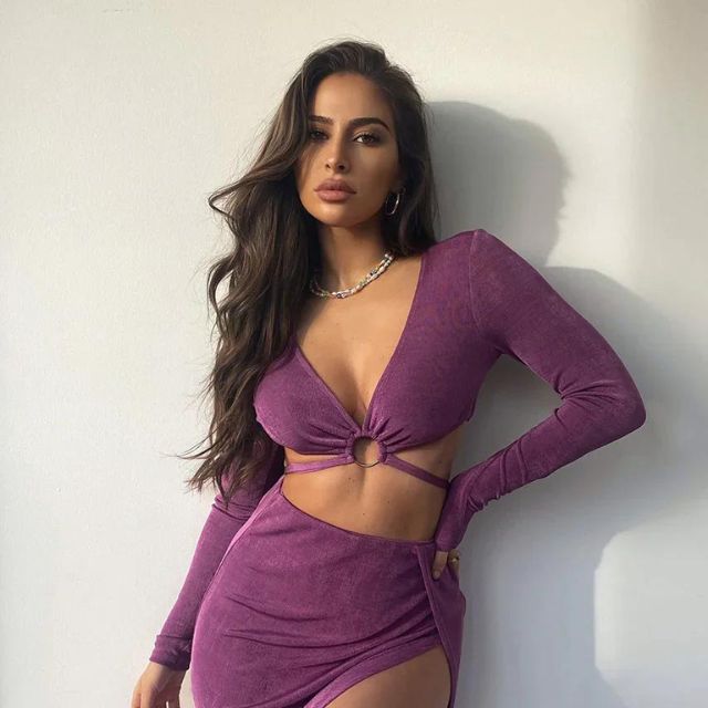 Zweiteiliges Set mit Cut-Outs | Sexy und Elegant | Hoher Schlitz