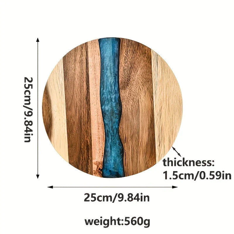 Rundes Schneidebrett aus Akazienholz – Vielseitige Küchenplatte für Steak, Snacks und mehr
