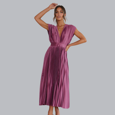 Engelmara™ | Elegantes Plisseekleid mit V-Ausschnitt