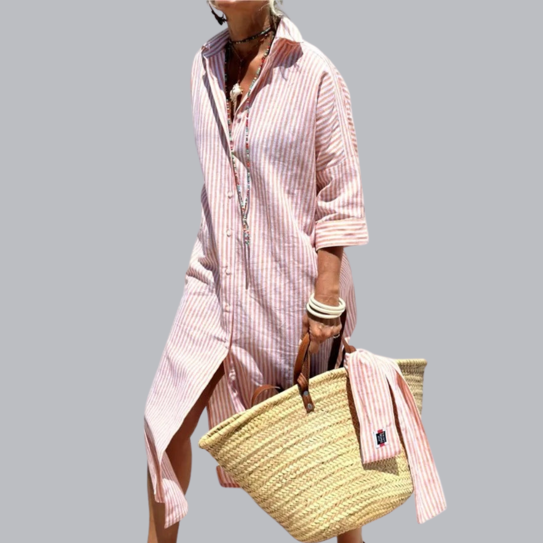 Frida™ | Gestreifte Kleid mit Kragen