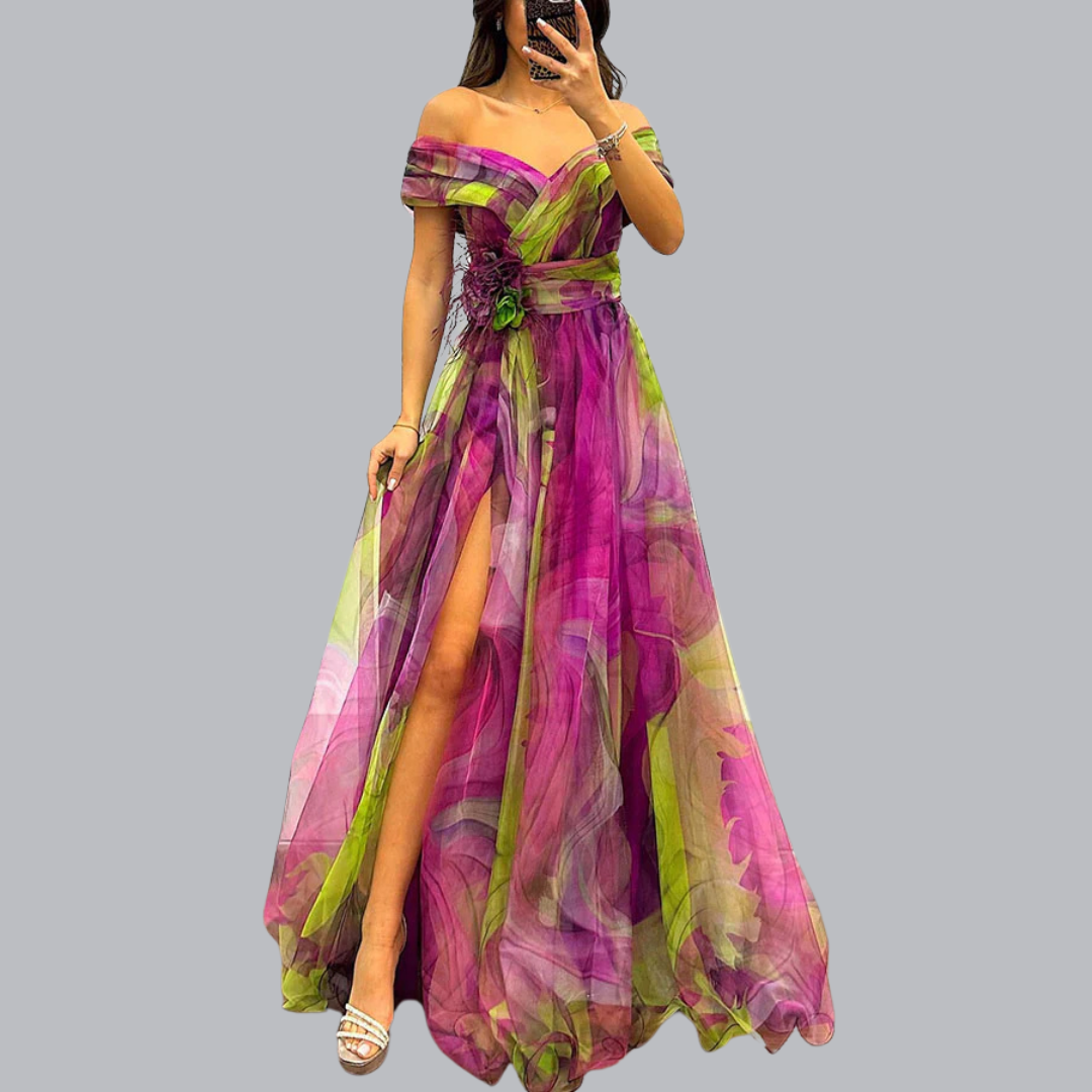 Rike™ | Schulterfreies Maxikleid mit elegantem Premium-Stoff