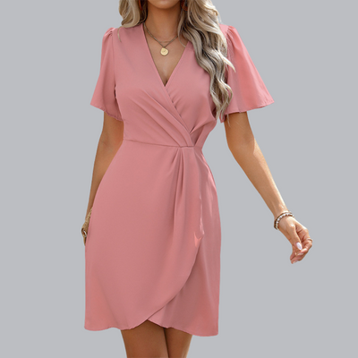 Ermengard™ | Schickes Wickelkleid mit V-Ausschnitt