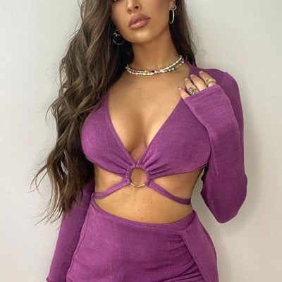 Zweiteiliges Set mit Cut-Outs | Sexy und Elegant | Hoher Schlitz