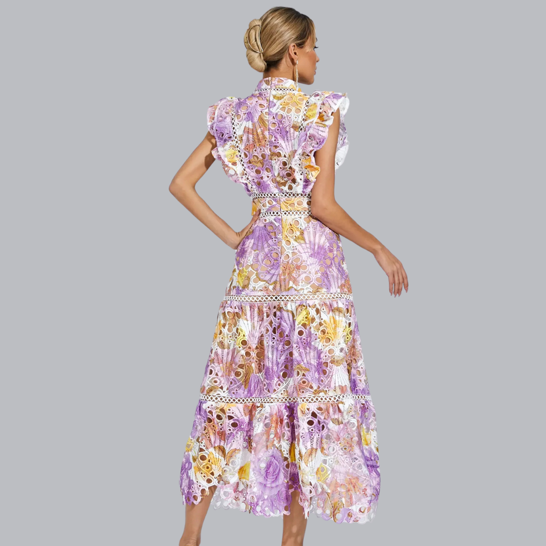 Larissa™ | Ärmelloses Midi-Kleid mit Lochmuster