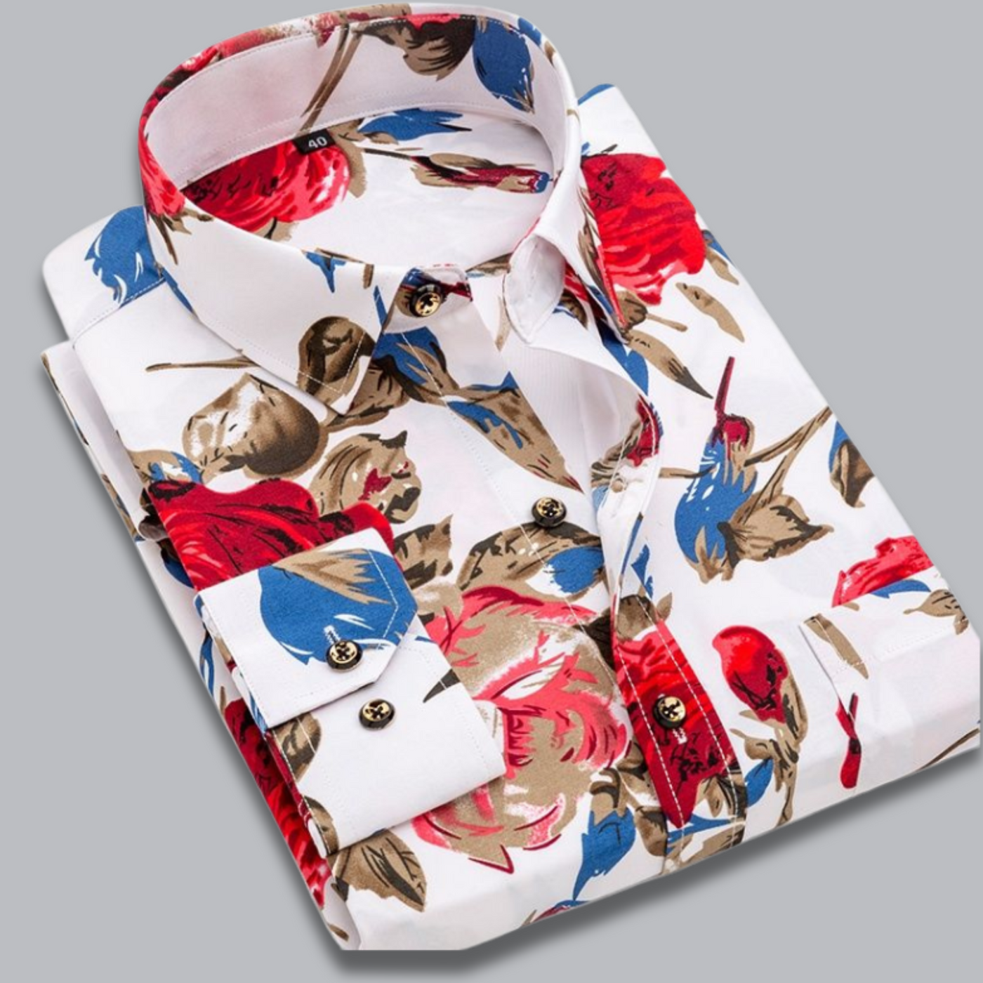 Ernst™ | Premium Hemd in Weiß-Rot