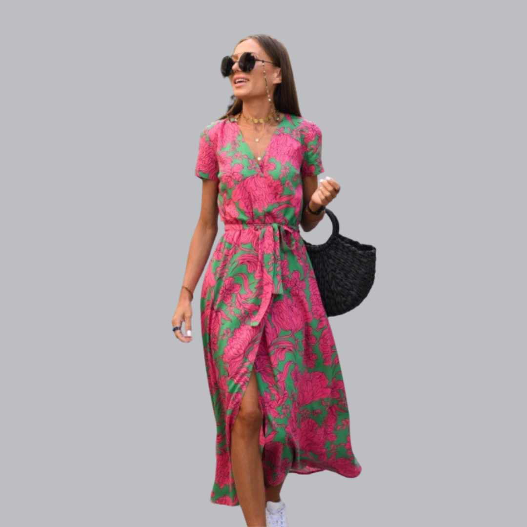 Nia™ | Sommerliches Wickelkleid mit Taillengürtel in mehreren Designs