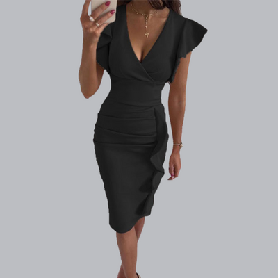 Thilde™ | Figurbetontes Wickelkleid mit femininen Rüschen