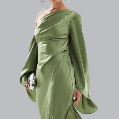 Mechthilde™ | Elegantes One-Shoulder-Abendkleid mit Beinschlitz