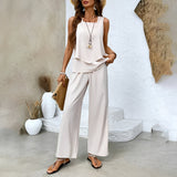 Elma - Elegantes Sommer-Zweiteiler-Set für Damen in Beige