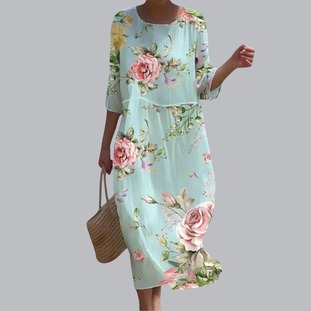 Alethea™ | Stilvolles Blumenmaxi-Kleid