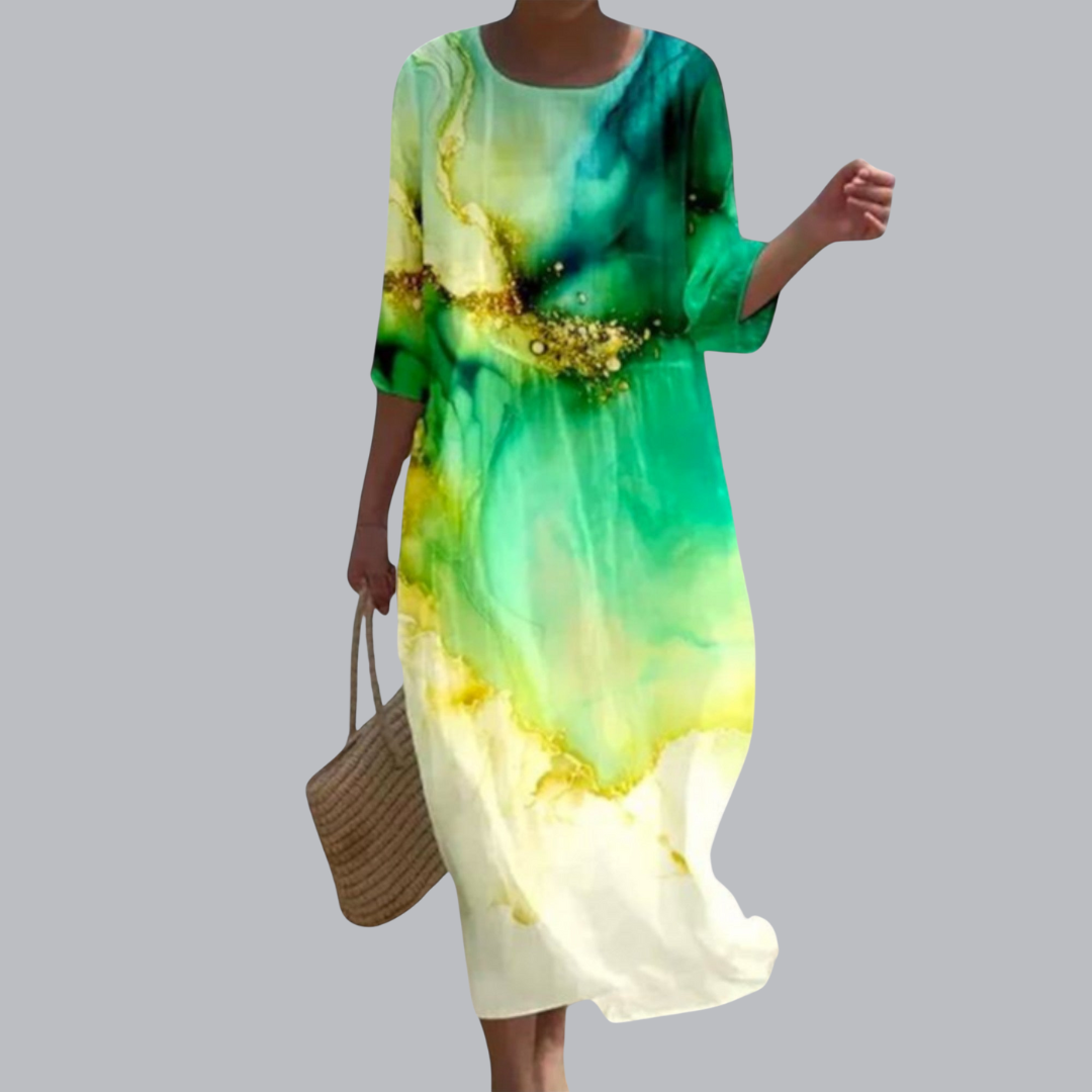 Alethea™ | Stilvolles Blumenmaxi-Kleid