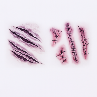 3D Blutwunden Tattoo Sticker – Wasserfestes Halloween Make-up Accessoire