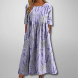 Gail – Florales Damen Maxikleid in Lavendel