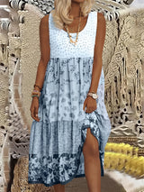 Nancy - Stilvolles Boho-Midikleid in Blau