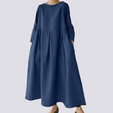 Veronica - Lockeres Kleid mit Taschen für Damen in Dunkelblau