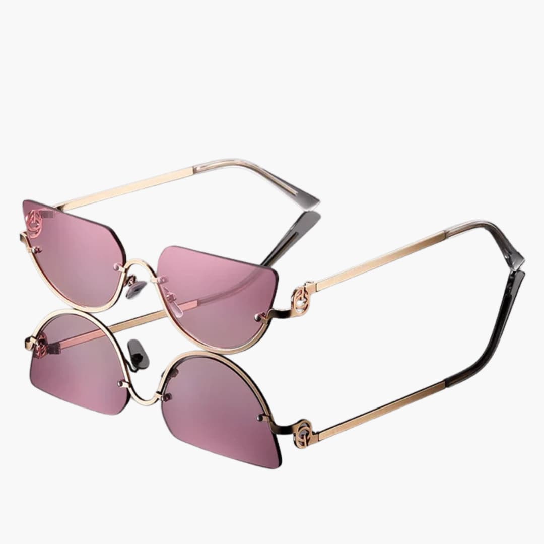 Damen Sonnenbrille mit halbrandlosen ovalen Gläsern