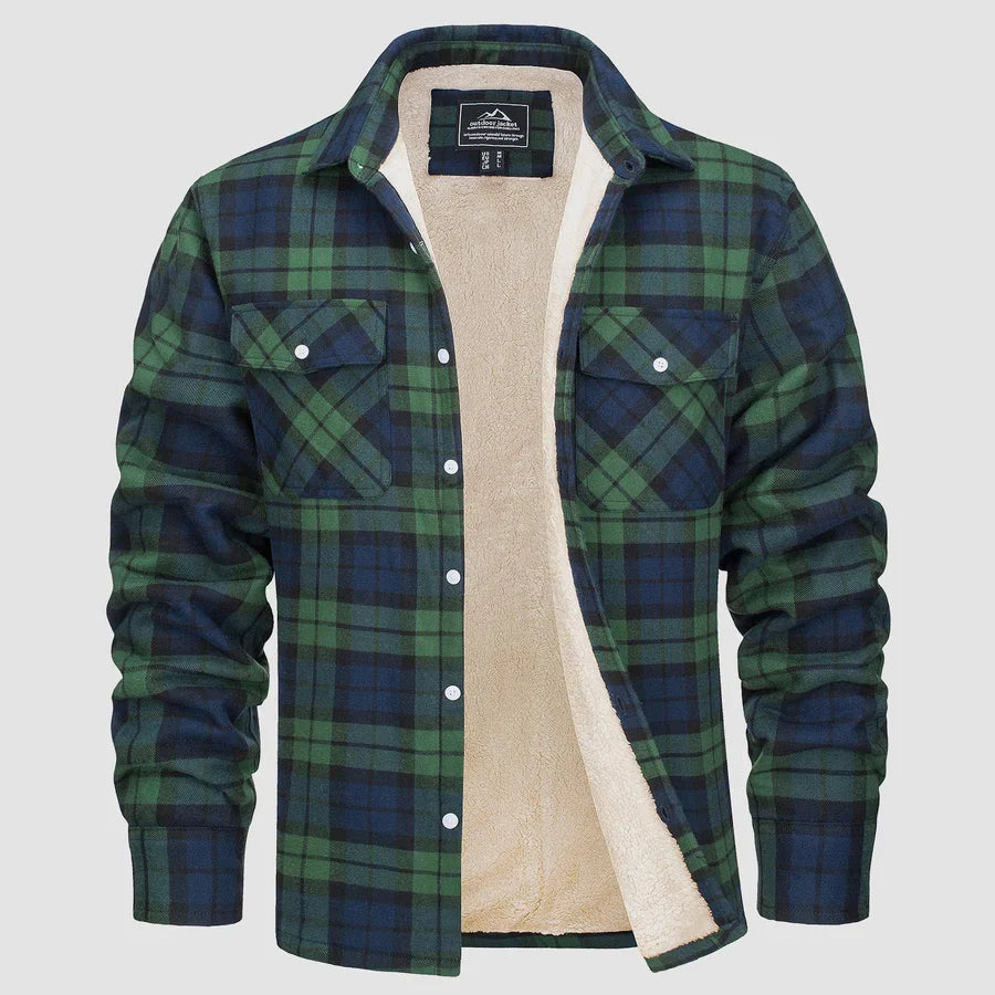 Ellis - Warme Herrenjacke mit Fleece und Karomuster