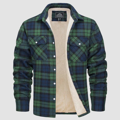 Ellis - Warme Herrenjacke mit Fleece und Karomuster