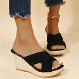 Julie - Stilvolle, bequeme Keilsandalen für Damen in Schwarz