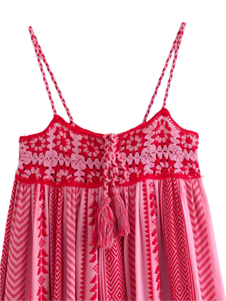 Elowen Rygfri Spaghetti-Träger Maxi Kleid