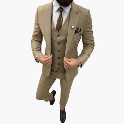 Slim Fit Anzug Set - Herrenanzug 3-teilig für Abendmode