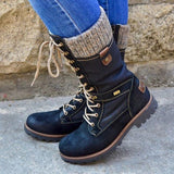 Stilvolle Hohe Damen Winterstiefel - Nora in Blau