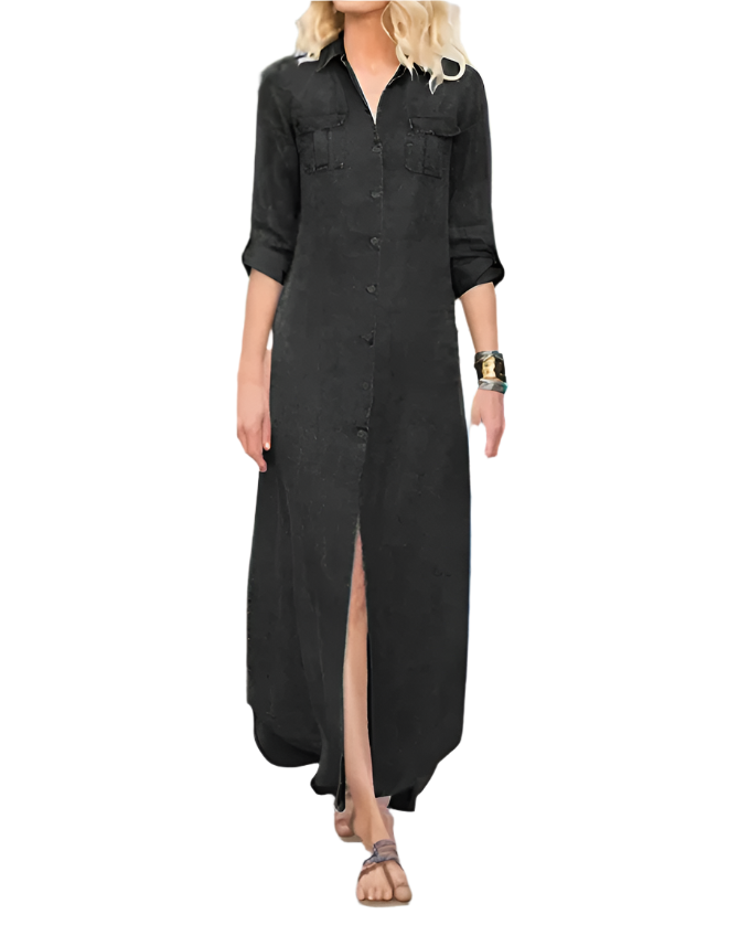 Florenz - Legerer Denimkleid mit lockerer Passform und Knöpfen