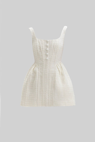 Elegantes Tweed-Kleid | Femininer Schnitt | Stilvolle Knopfleiste