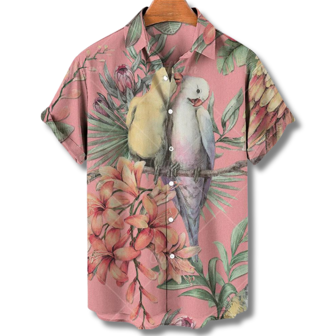 Michael | Hawaiianisches Kurzarmhemd mit floralem Allover-Print